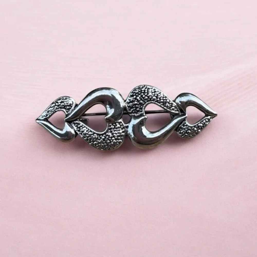 Vintage hearts brooch